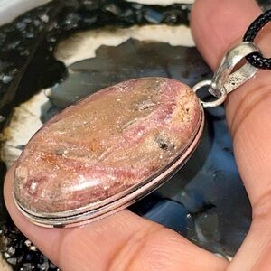 Pink Rhodochrosite Pendant 1 7/8”